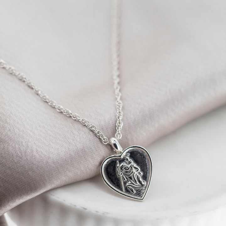 Heart St Christopher Necklace