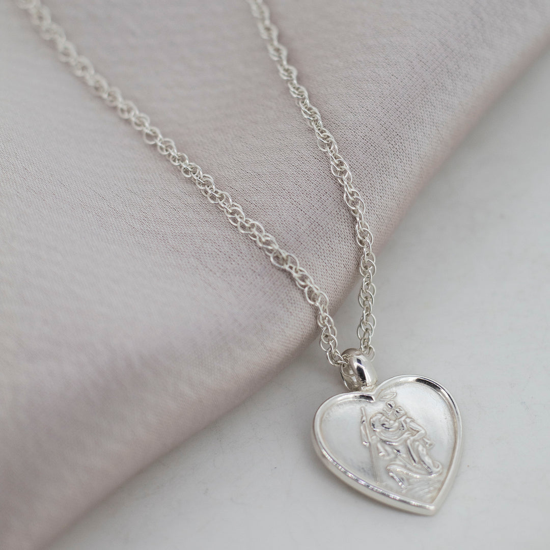 Heart St Christopher Necklace