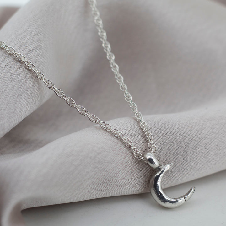 Crescent Moon Rope Chain Necklace