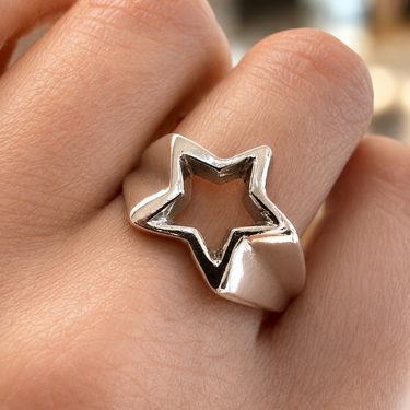 Open Star Signet Ring