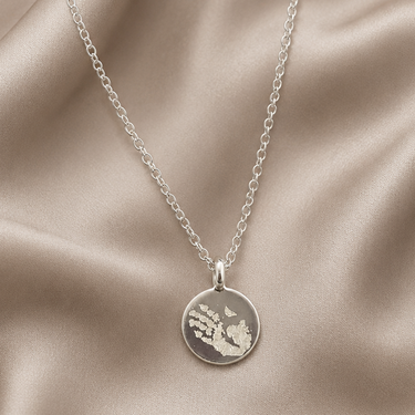 Finger Print, Paw Print and Handwriting Disc Necklace