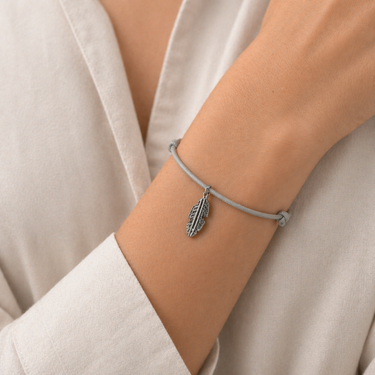 Feather Charm Rope Bracelet