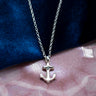 skinny wrists Silver anchor necklace on a silver chain