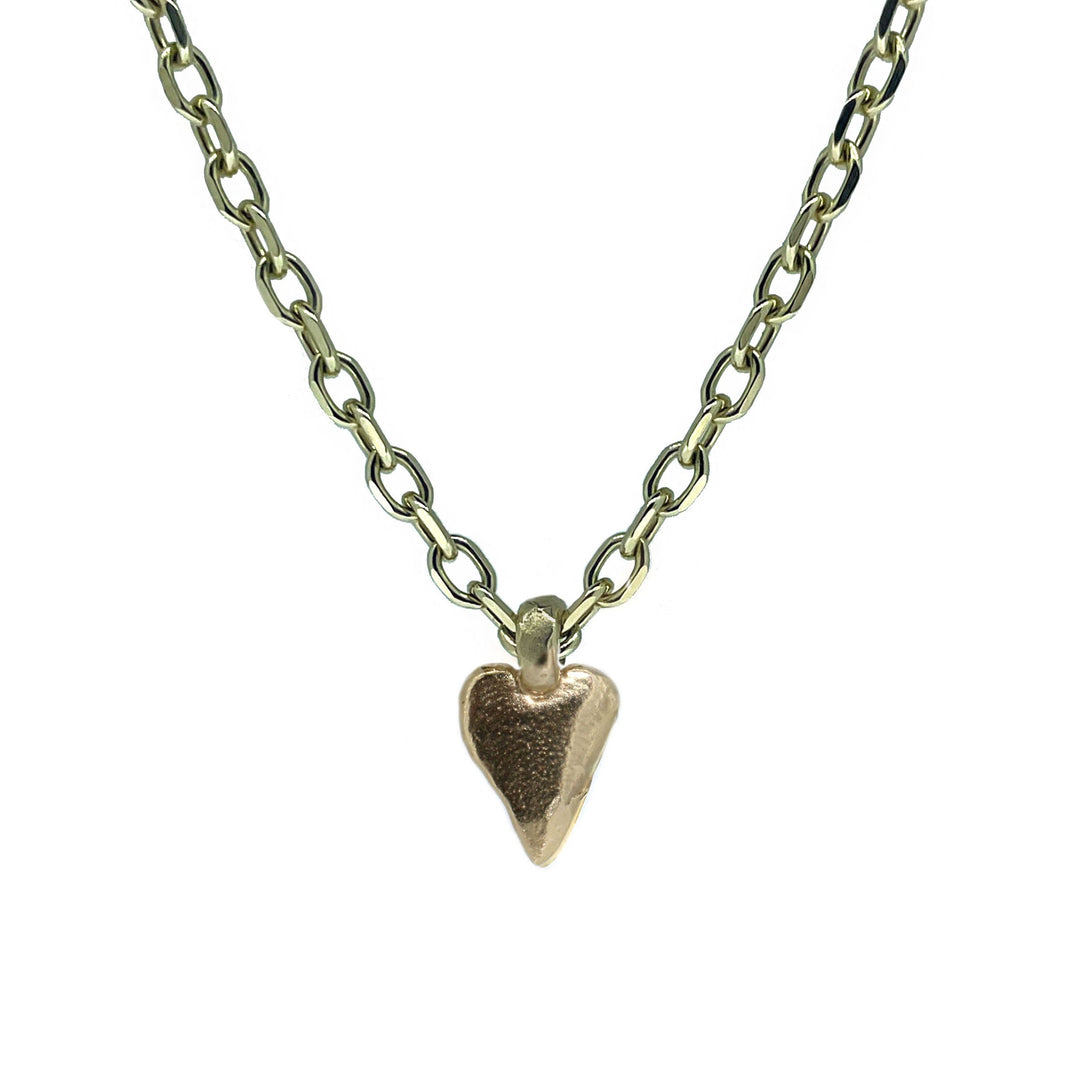 Gold Heart Angle Trace Necklace