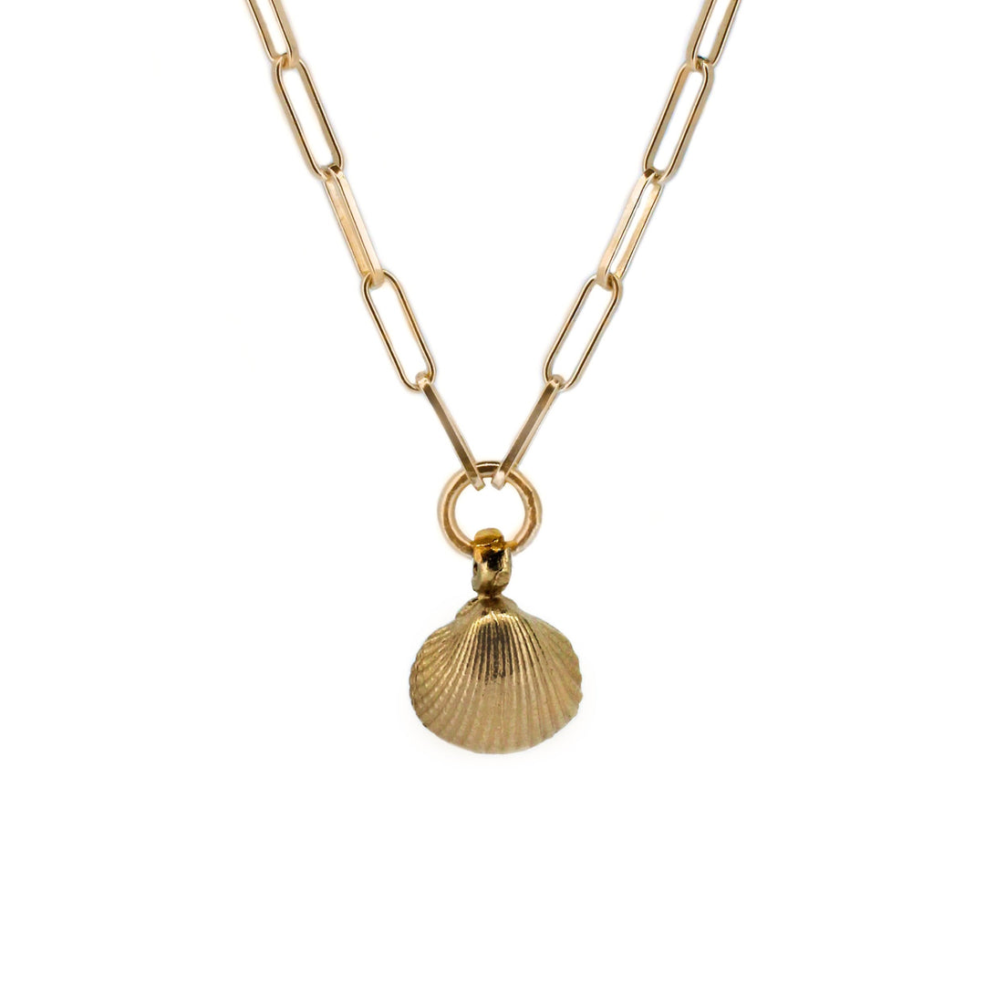 Gold Shell on Gold Trace Necklace