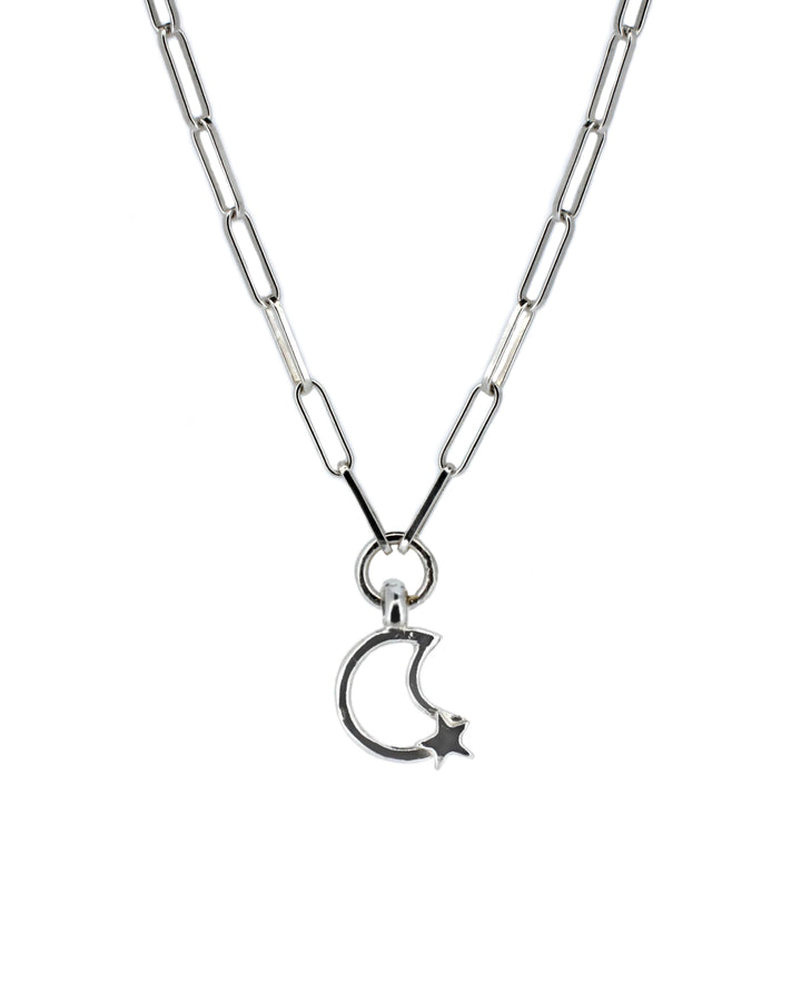 Moon and Back Trace Chain Necklace