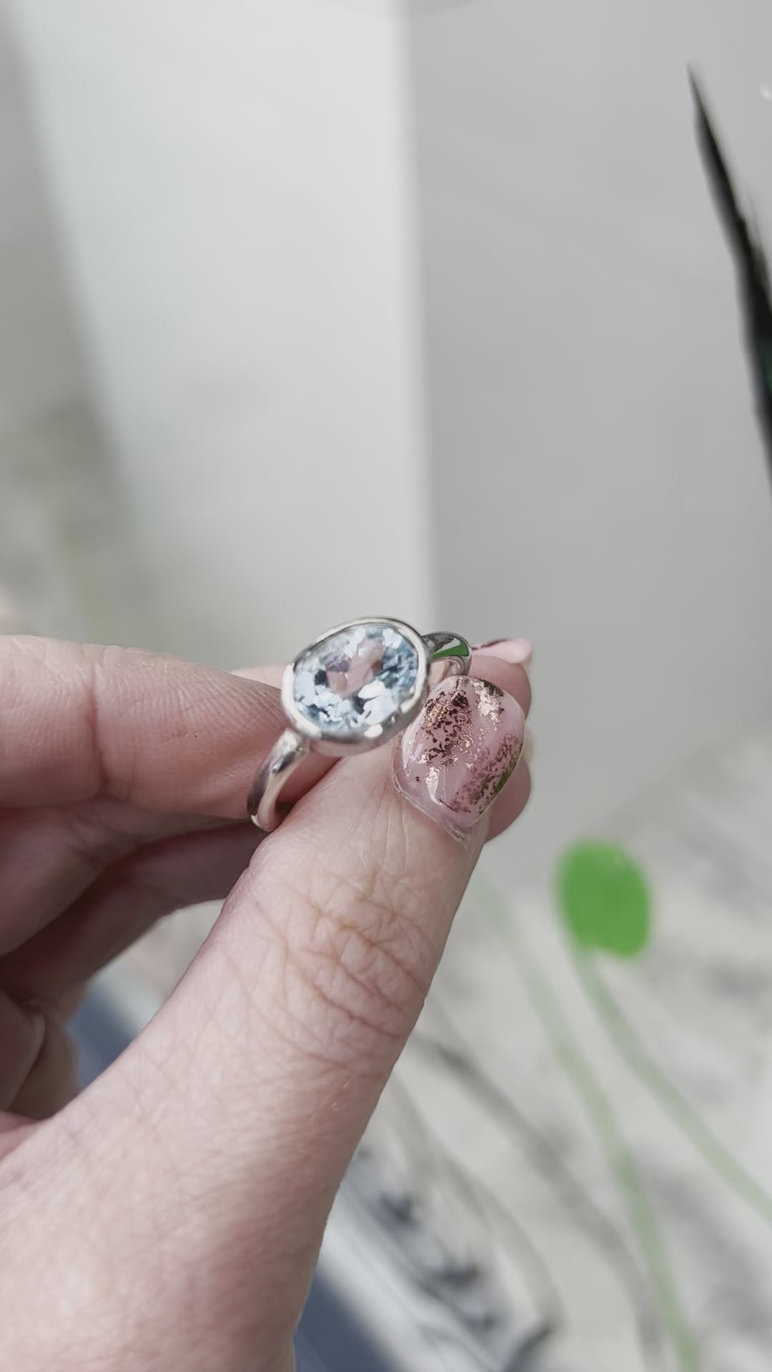 Silver Topaz Oval Ring