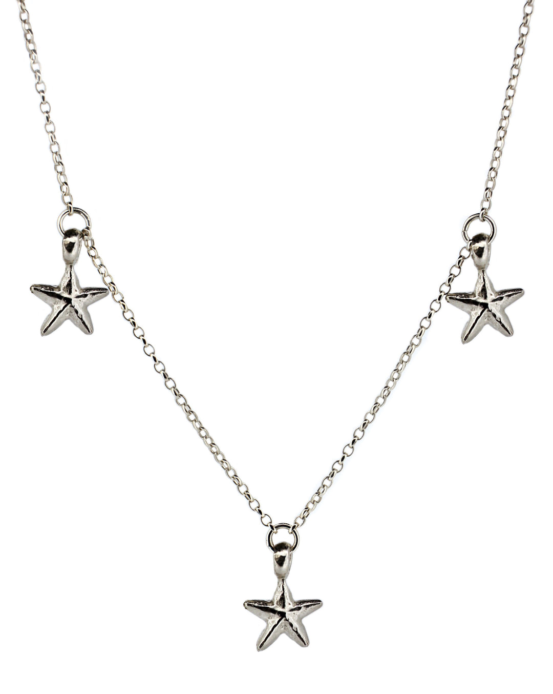 3 Starfish Charm Necklace