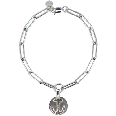 Anchor Disc Trace Chain Bracelet