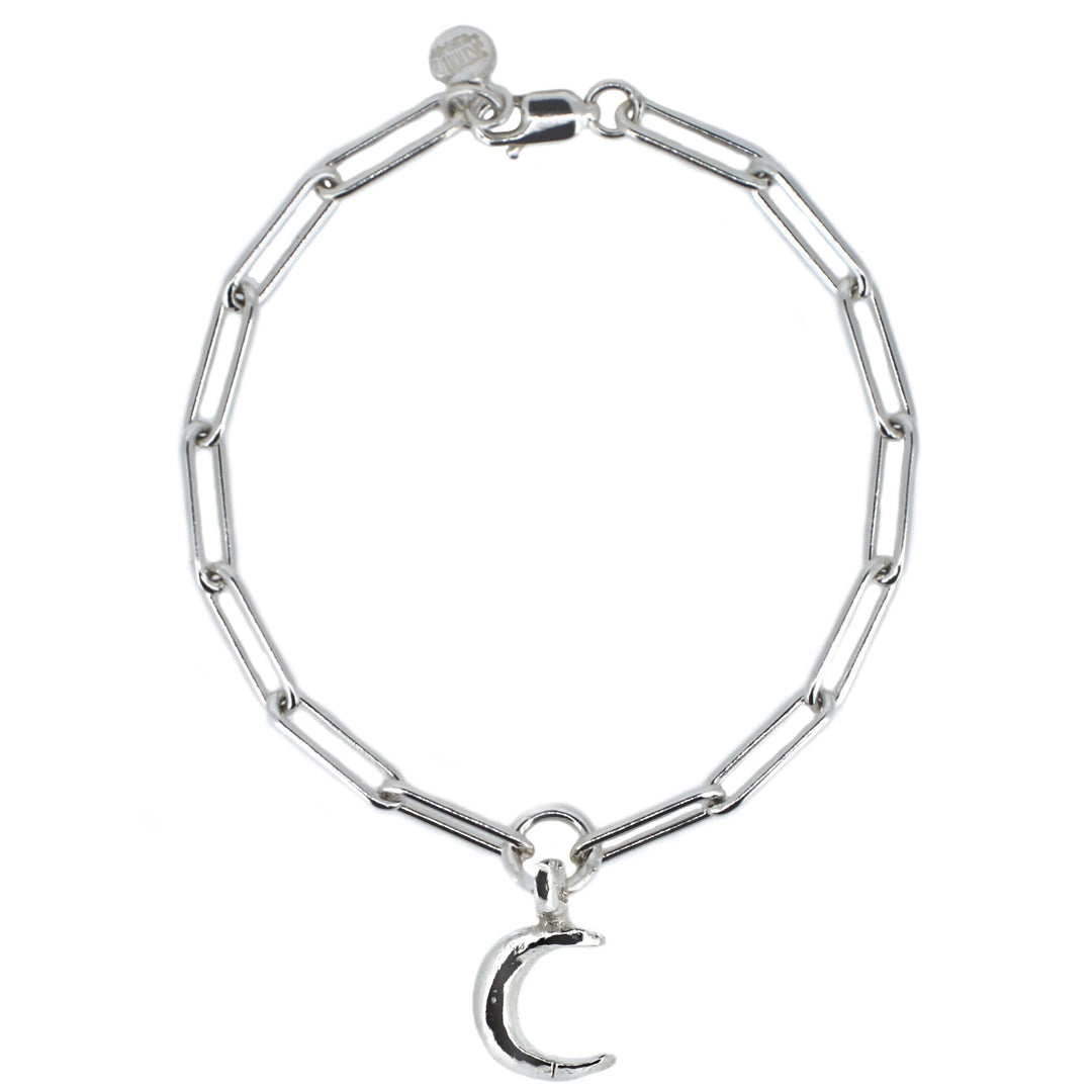 Crescent Moon Trace Chain Bracelet