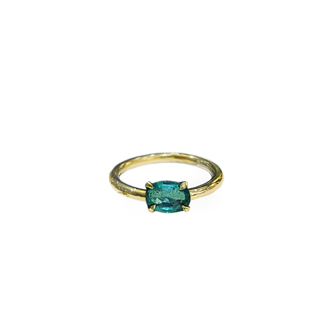 Gold Emerald Crown Ring