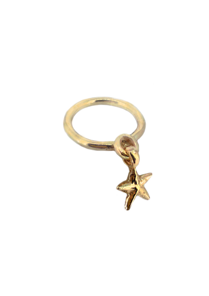 Gold Starfish Dangle Ring