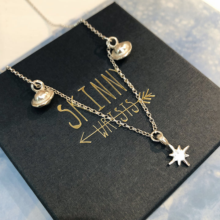 North Star with 2 Saturn Charm Necklace