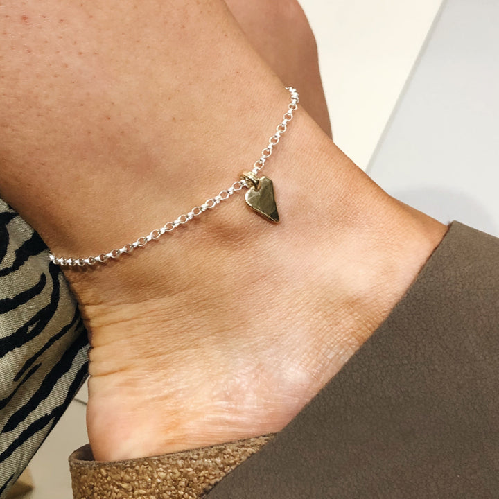 Gold Heart Chain Anklet