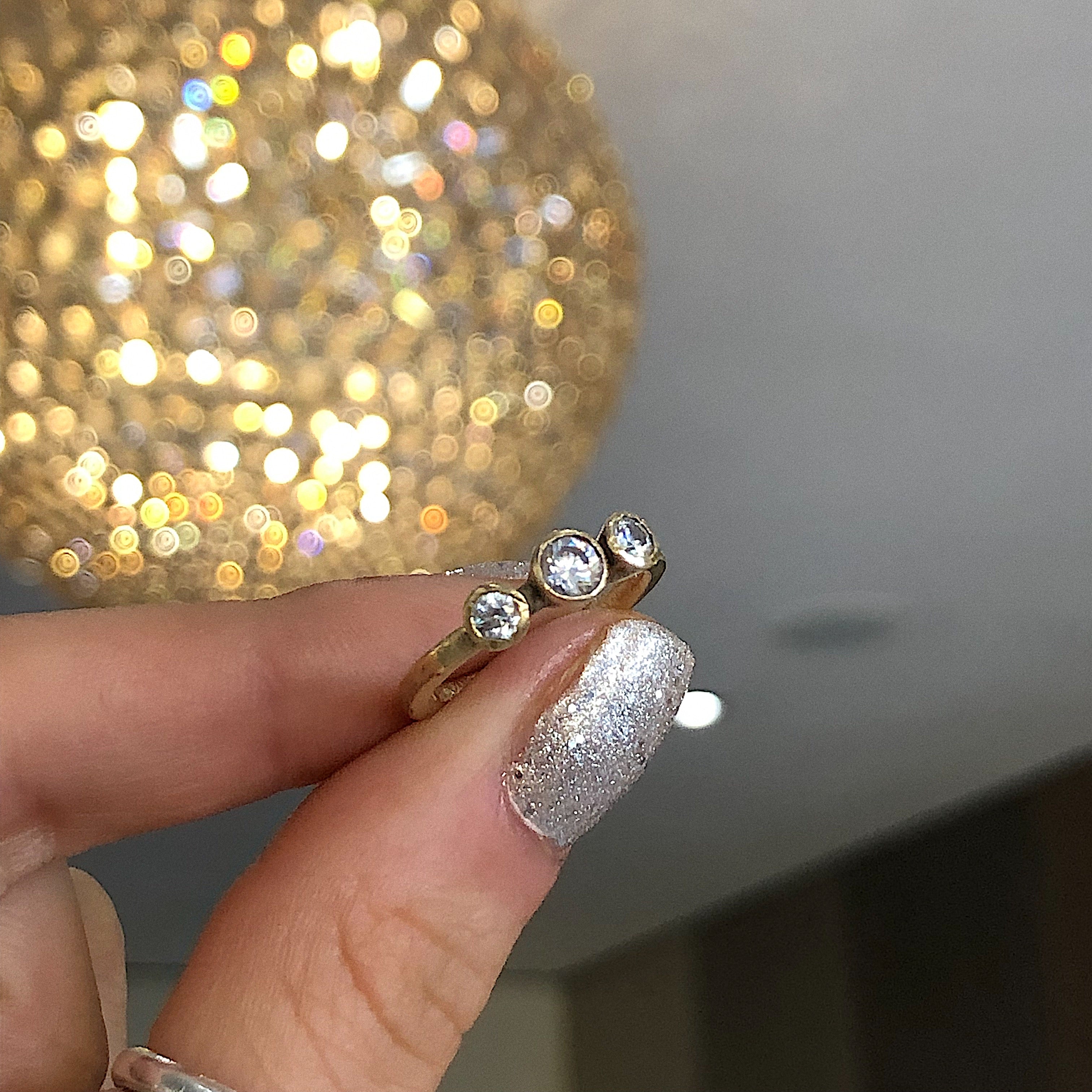 Gold & Diamond Trilogy Ring – Skinny Wrists