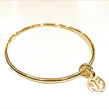 Gold Anchor Disc Bangle