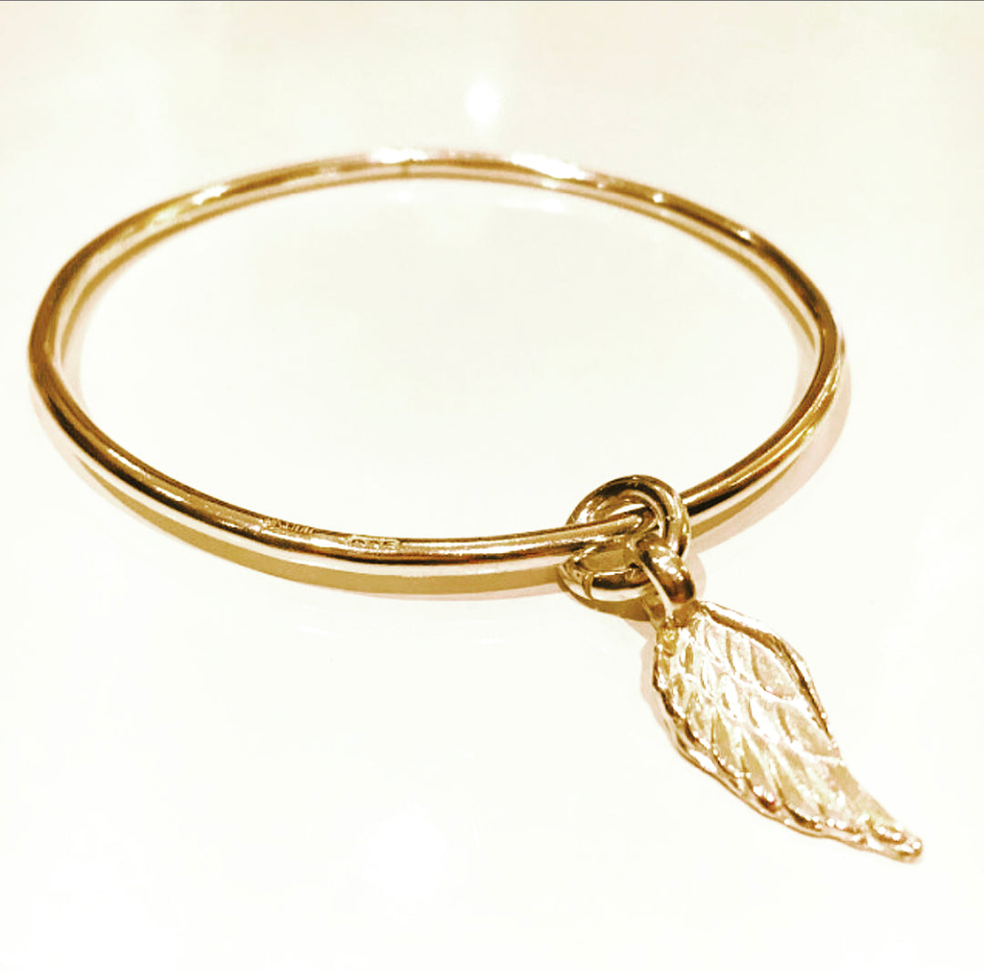 Gold Angel Wing Bangle