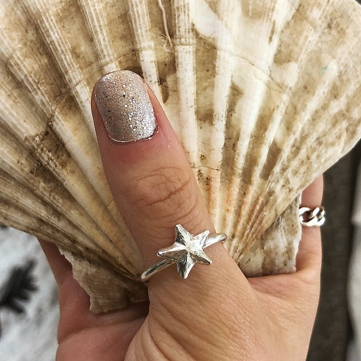 Starfish Charm Ring