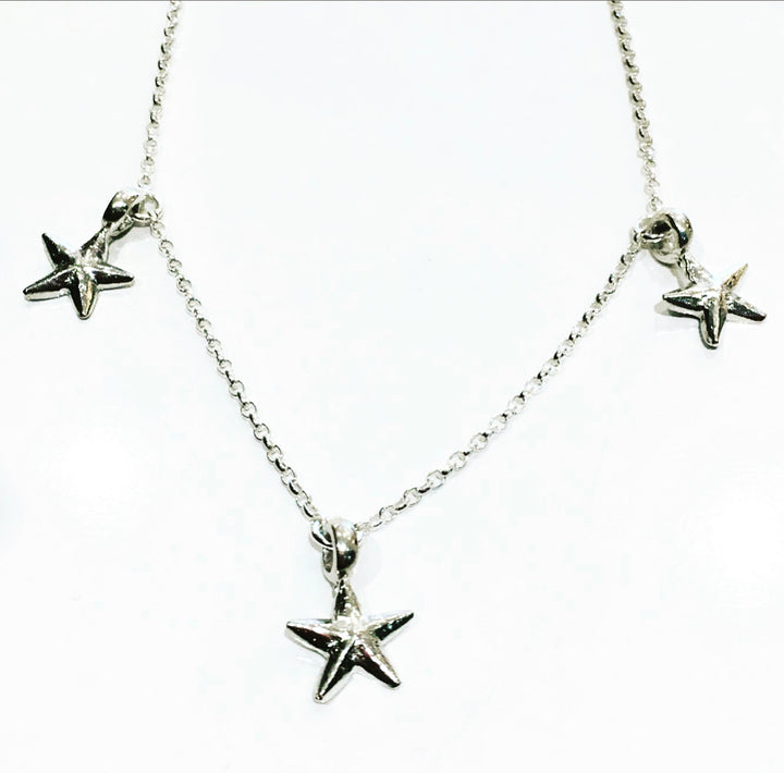 3 Starfish Charm Necklace