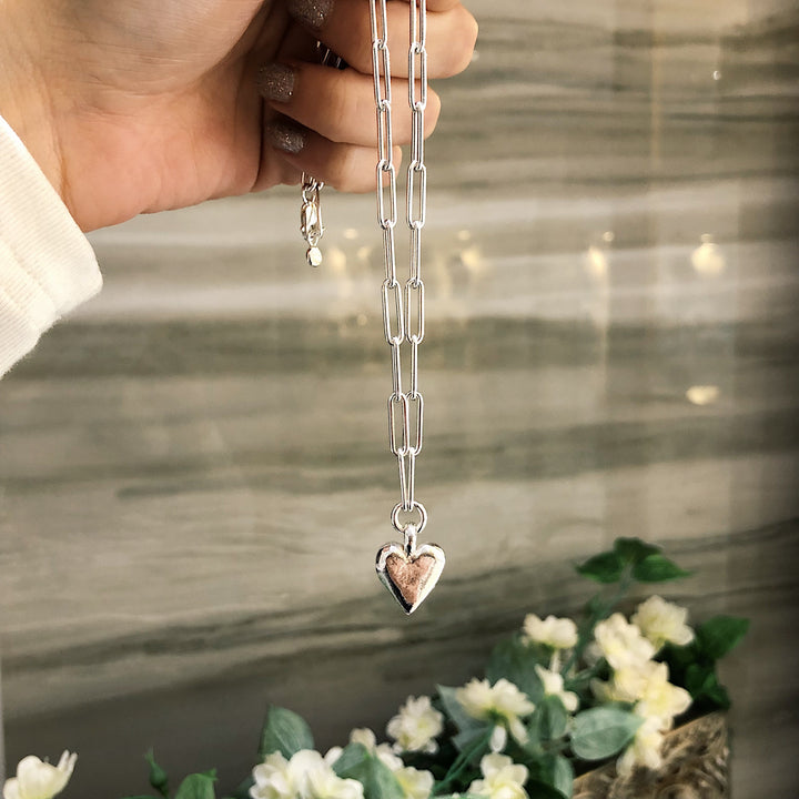 Large heart Trace chain necklace