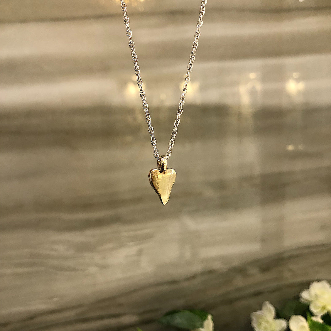 Gold Heart Charm Rope Chain Necklace