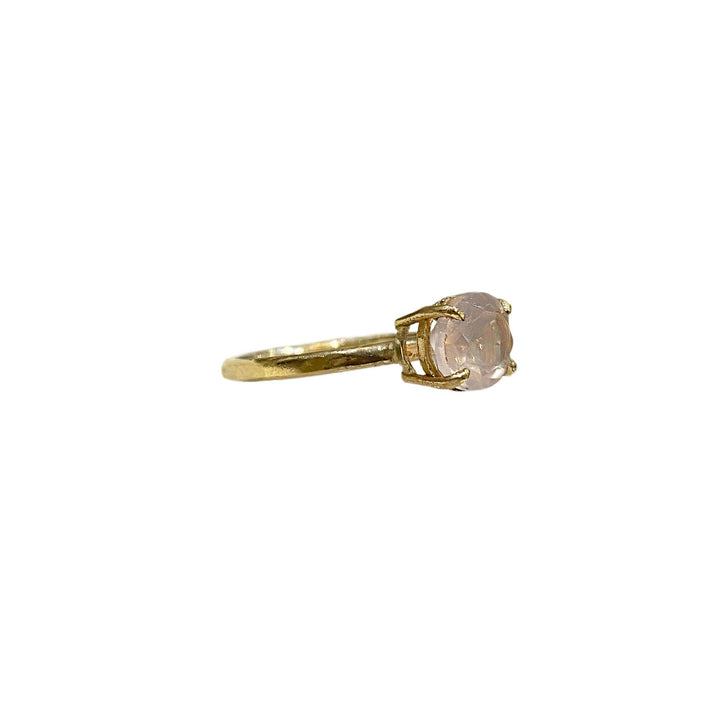 Rose Quartz and Gold Treasured Ring