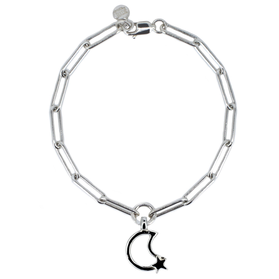 Moon and back trace chain bracelet