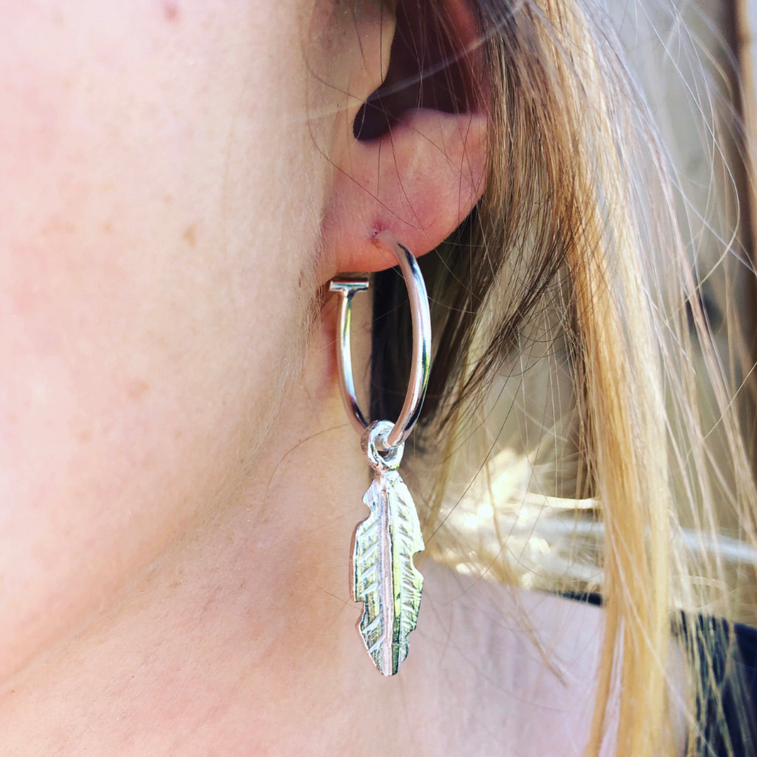 Large Feather Hoops