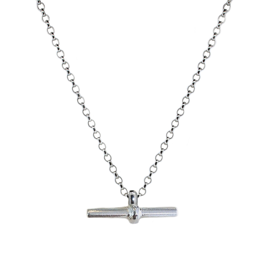 Jewellery Men's T Bar Necklace Men's Gold T-Bar On Fine Curb