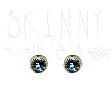 9ct Gold Aquamarine Studs